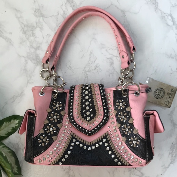 Montana West Handbags - Montana West pink western concealed gun carry bag